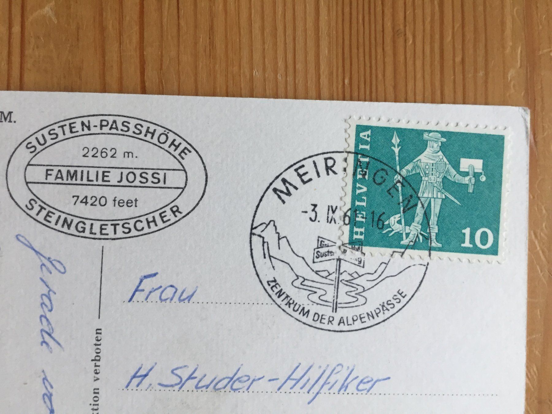 Cartoline postali: Sustenstrasse - Passhöhe - AK 1961 – Usato da Oberuzwil venduto da Henri09 1
