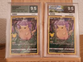 Pikachu Celebrations n°005 - Pure Grading 9.5 - 2 cards