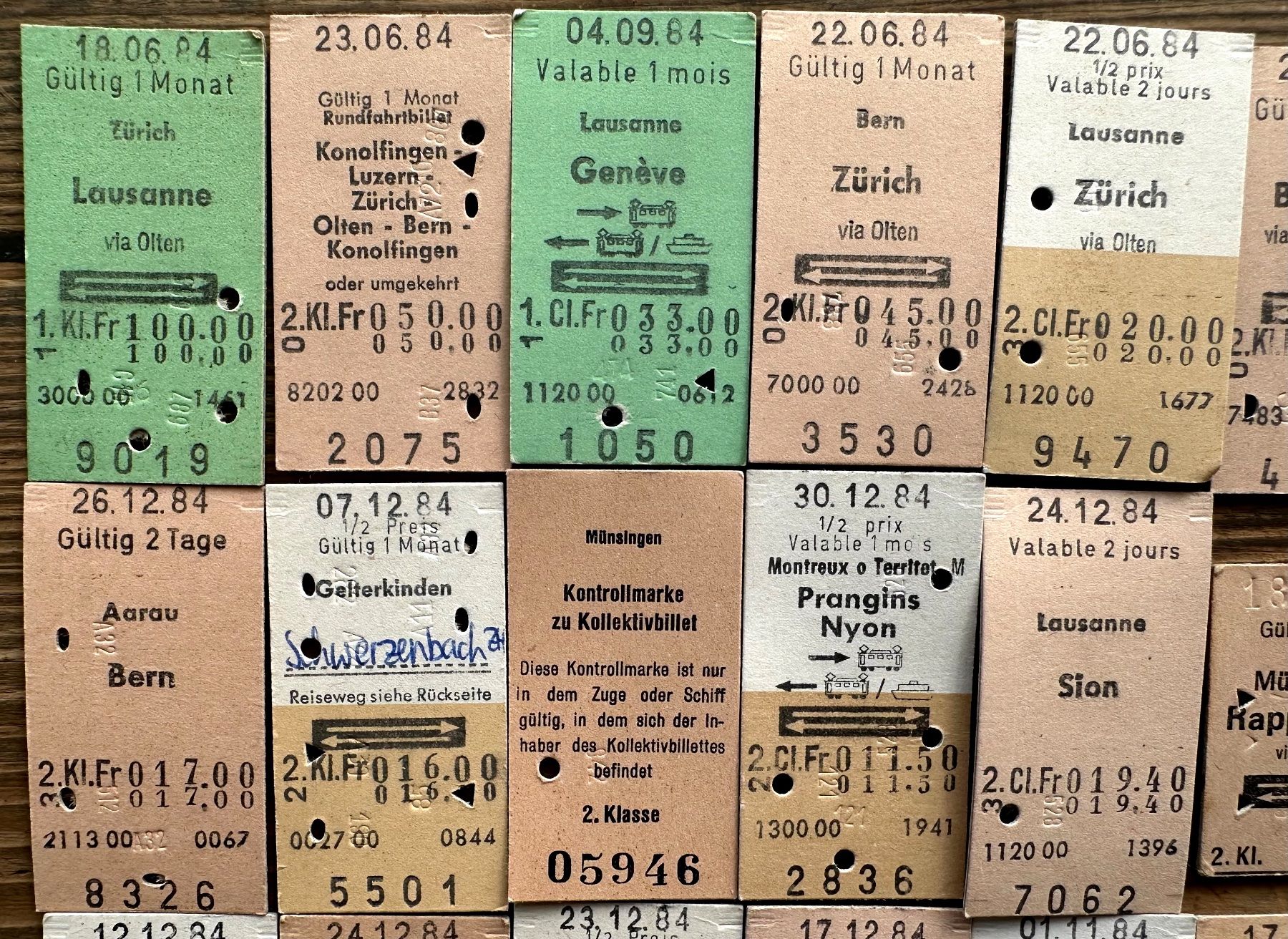 Biglietti: 20 Top Billette, SBB, Tickets Edmondsche Kartonbillette – Usato da Seltisberg venduto da quadartswiss 1