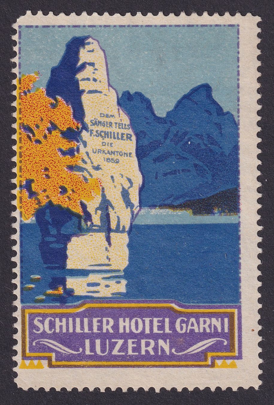 Tutti i francobolli: Hotelvignette, Schiller Hotel Luzern – Usato da Ebikon venduto da SilvioFreund