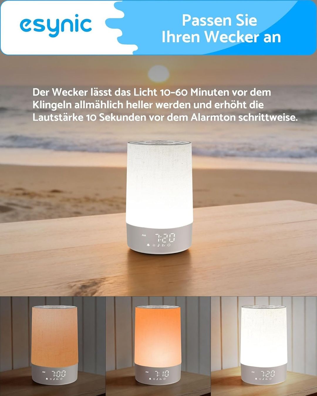 Sveglie: eSynic Lichtwecker White Noise 30 Sounds – Nuovo e nell'imballaggio originale da Suhr venduto da SchnapperCH 3