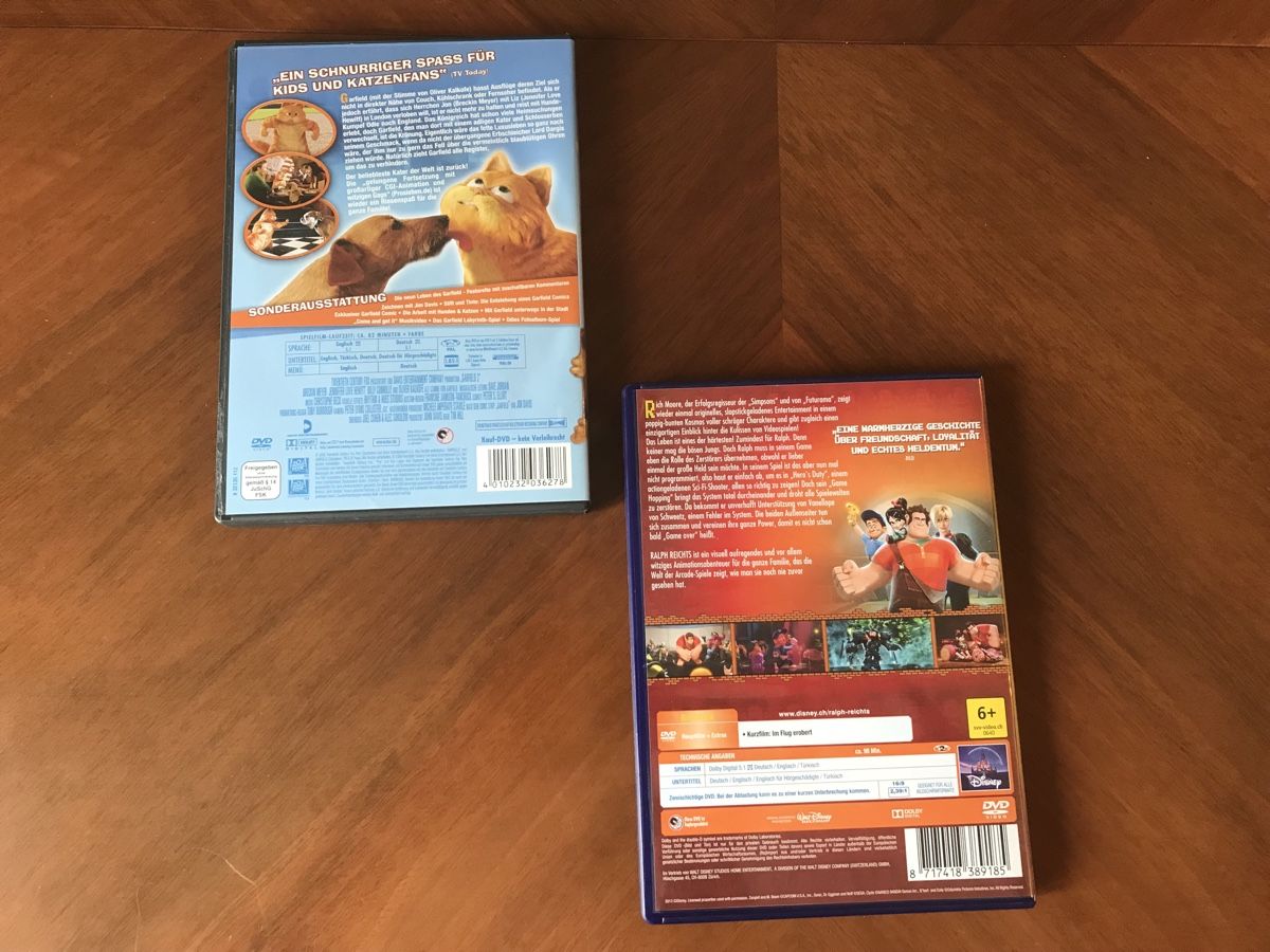 Tutti i DVDs: 2 x DVD Filme Garfield + RALPH – Usato da Laufen venduto da mercedes420 2