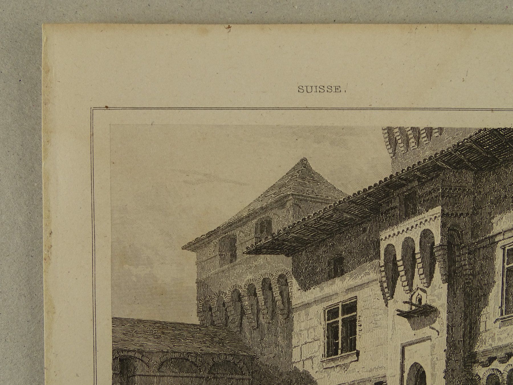 Stiche: CHÂTEAU DE WUFFLENS, STAHLSTICH 1838 – Gebraucht aus Grüningen von Kartensammler 3