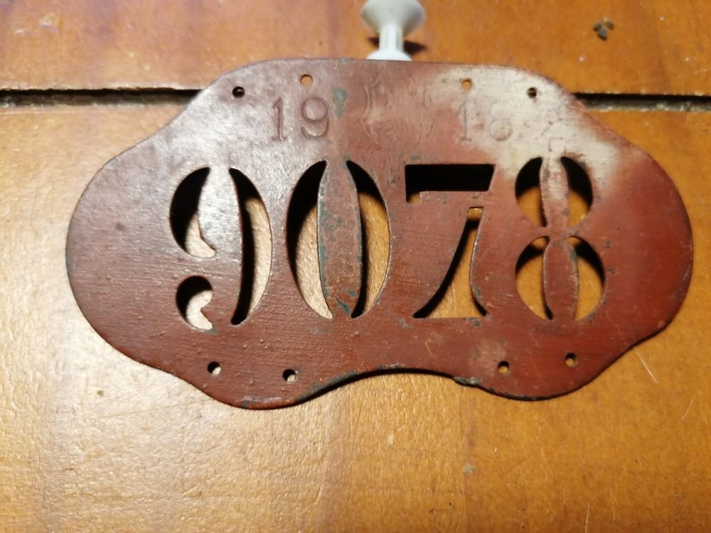 Nummerschild farrader Genf 1916 plaque vélo Genève ancienne Kaufen