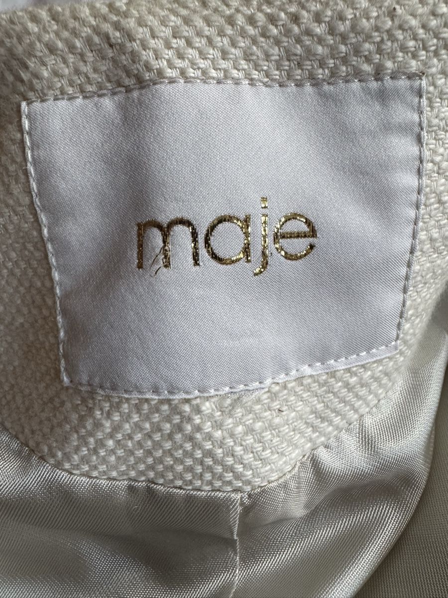 Maje Cappotti: Manteau MAJE, crème, taille M, lin coton  – Usato da Morges venduto da sandy069 4