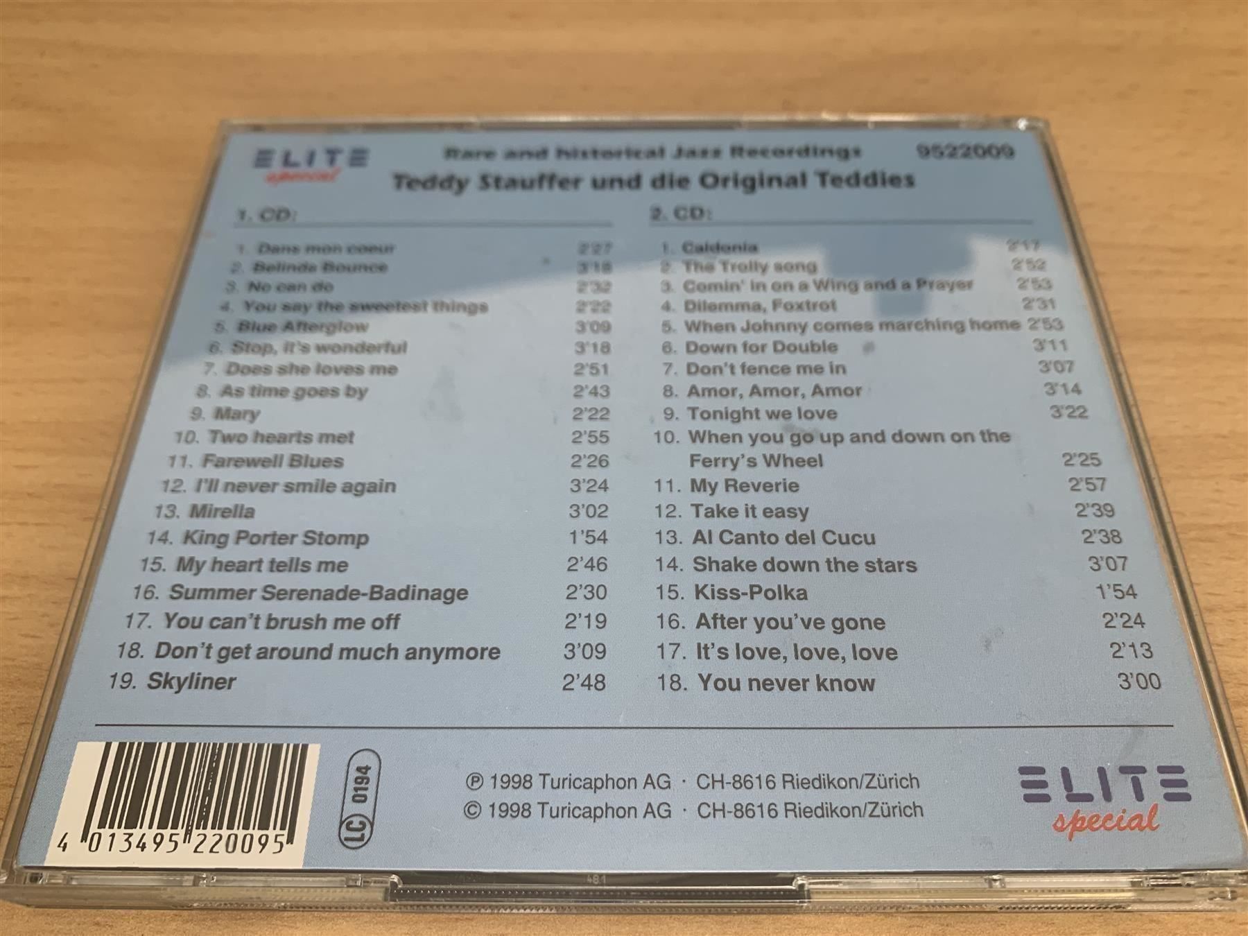 CDs: Teddy Stauffer's Original Teddies – 2 CD – Gebraucht aus Rikon im Tösstal von Alpenmutz 1