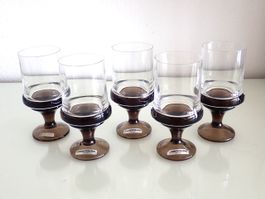 5x Sarner Sarnen Cosmopolitan Kristall Glas Weinglas Vintage