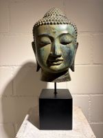 Buddha Kopf 35 cm / Messing Skulptur