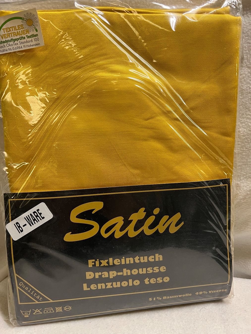 Biancheria da letto: Satin Fixleintuch Gelb 160/200cm – Nuovo e nell'imballaggio originale da Rorschach venduto da TrendyDeals