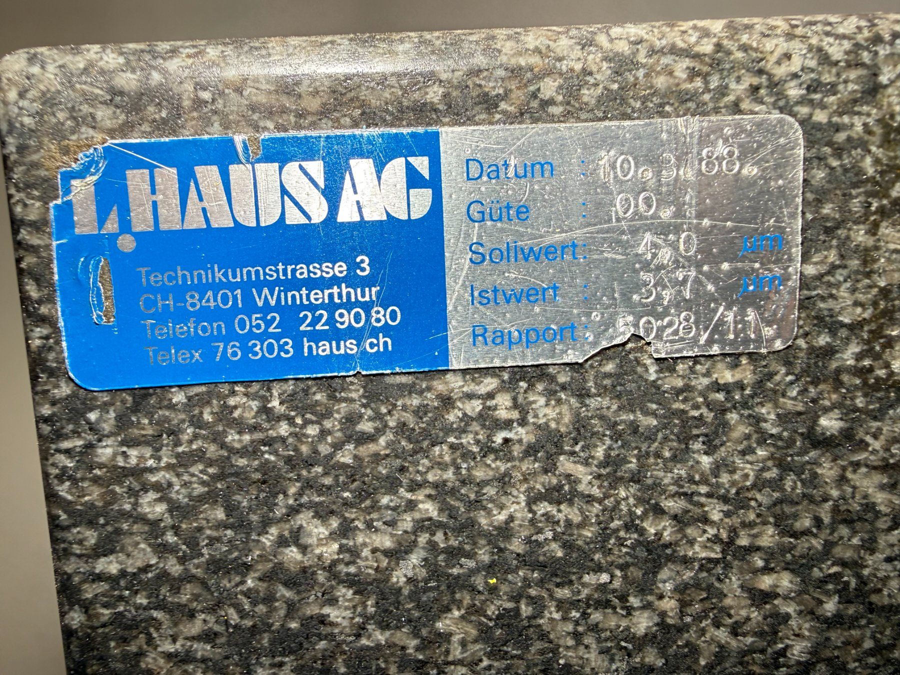 Établis: Hartgesteinplatte Granitmesstisch Haus AG – D'occasion à Boswil par ABLagerBoswil 2