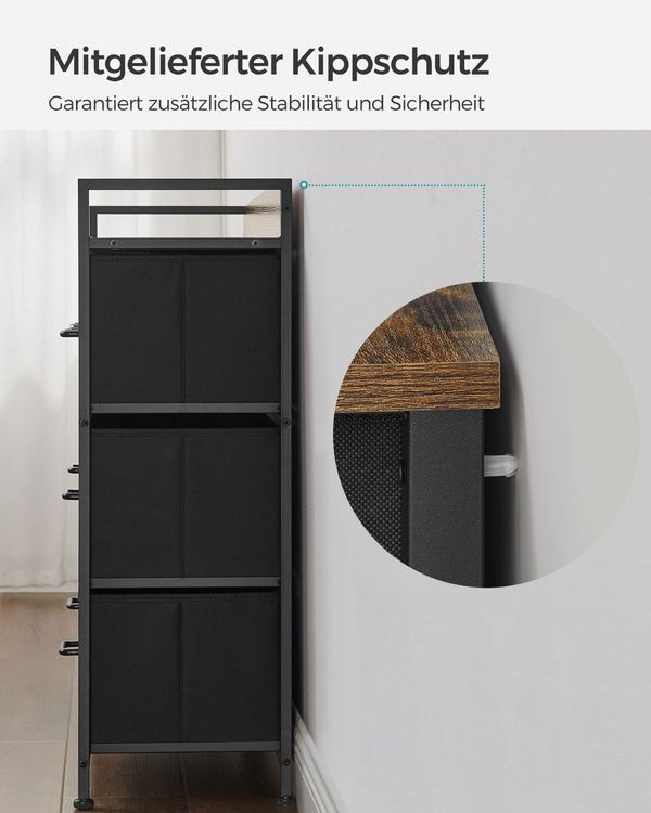 Cassettiere: Industrie-Design Kommode mit 7 Stoffschubladen VARDEN – Nuovo e nell'imballaggio originale da Lachen SZ venduto da MAMORU-MOEBEL 3