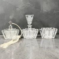 Ensemble de toilette ancien en cristal taillé