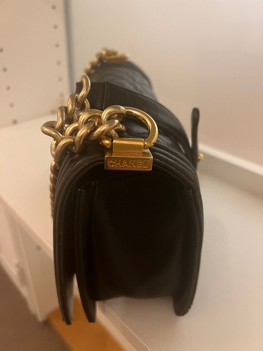 Chanel Taschen für Damen: Chanel Boy Leder Tasche Schwarz Gold – Neu (gemäss Beschreibung) aus Latterbach von zimmerbraun 4