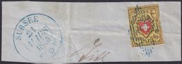 RAYON II (gelb) T.1 D-RO: Ausschnitt v. SURSEE: 21.MARS.1854