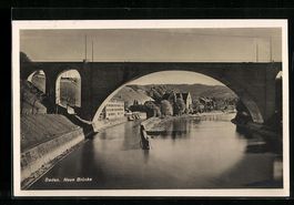 AK Baden, Neue Brücke, 1927