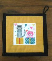 Topflappen mit Katze, Handarbeit