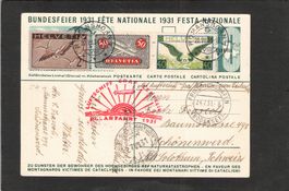 Bundesfeier 1931 Nr.54a, Zeppelin Polarfahrt 1931 , RAR !