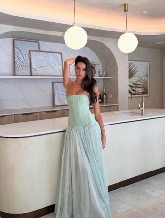 Abendkleid Corsage Tüll hellgrün Grösse M neu