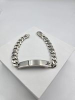 ID-Bracelet Panzer Silber 925, 21cm, 9.4mm