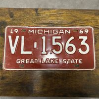 🇺🇸 1969 Vintage Autoschild, Michigan VL 1563