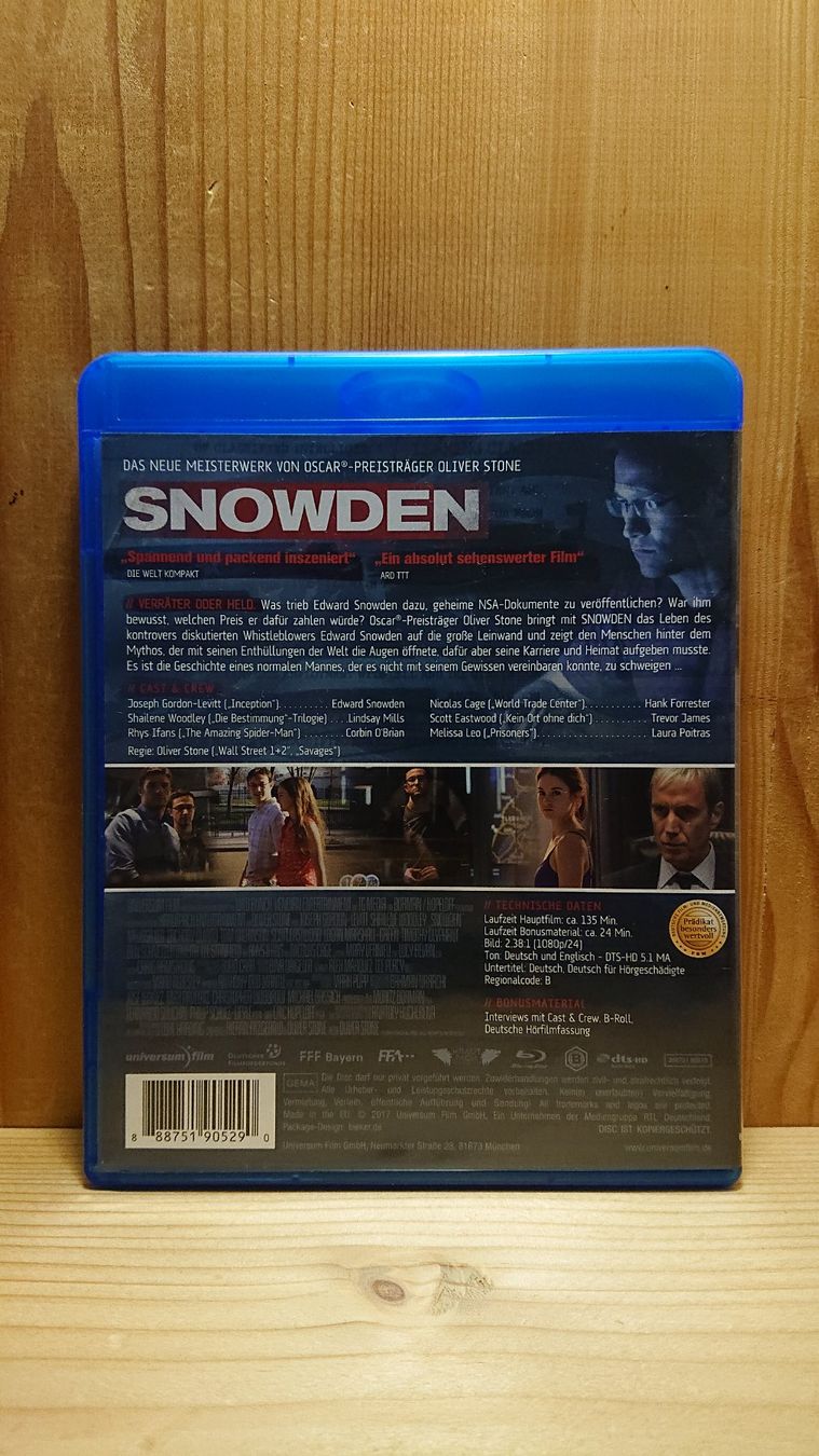 Tutti i DVDs: SNOWDEN Blu-Ray mit Joseph Gordon-Levitt – Usato da Wilderswil venduto da Exebub 1