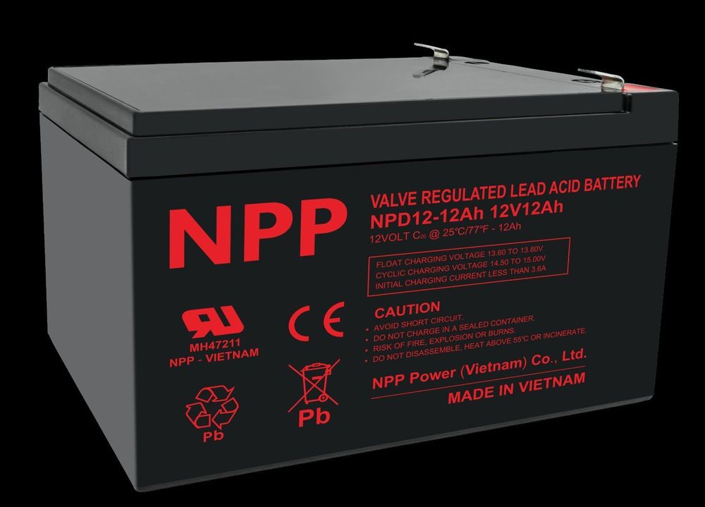 Solar Akku 12V, 12AH; NPD12-12 AGM Deep Cycle Batterie 12V