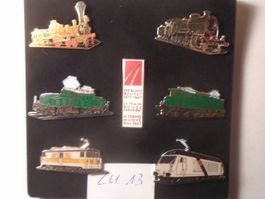 6 ver. Lokomotiven  Eisenbahn Pins, (ZU13)