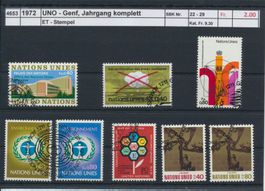 1972 UNO - Genf, Jahrgang komplett, ET - Stempel