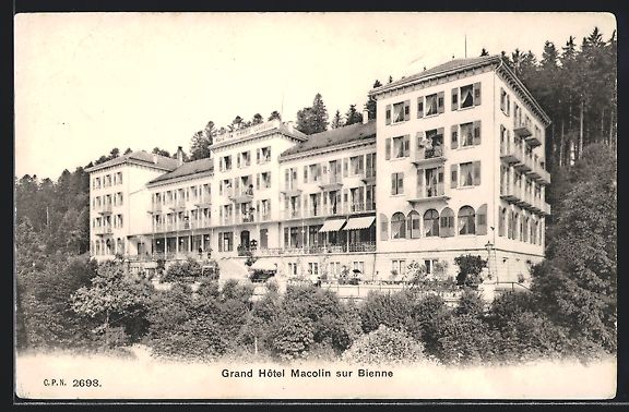 Cartoline postali: AK Bienne, Grand Hotel de Macolin – Usato da Berlin venduto da bartko-reher