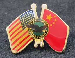 Z339 - Pin Flaggen Fahnen USA China  Adler