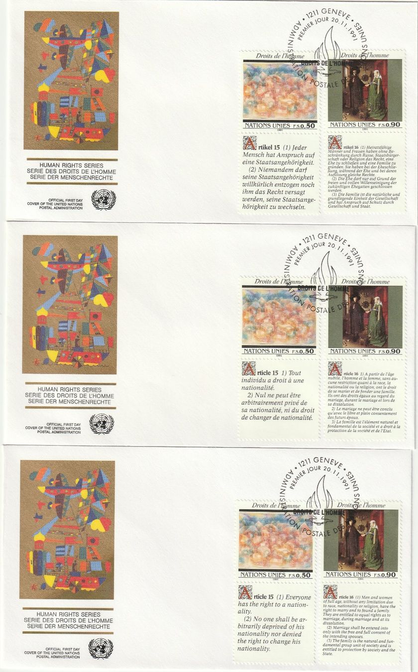 Tutti i francobolli: UNO-in Schweizer Währung: 9 FDC 1991 – Nuovo (secondo la descrizione) da Buttisholz venduto da wbr_wdw8 2