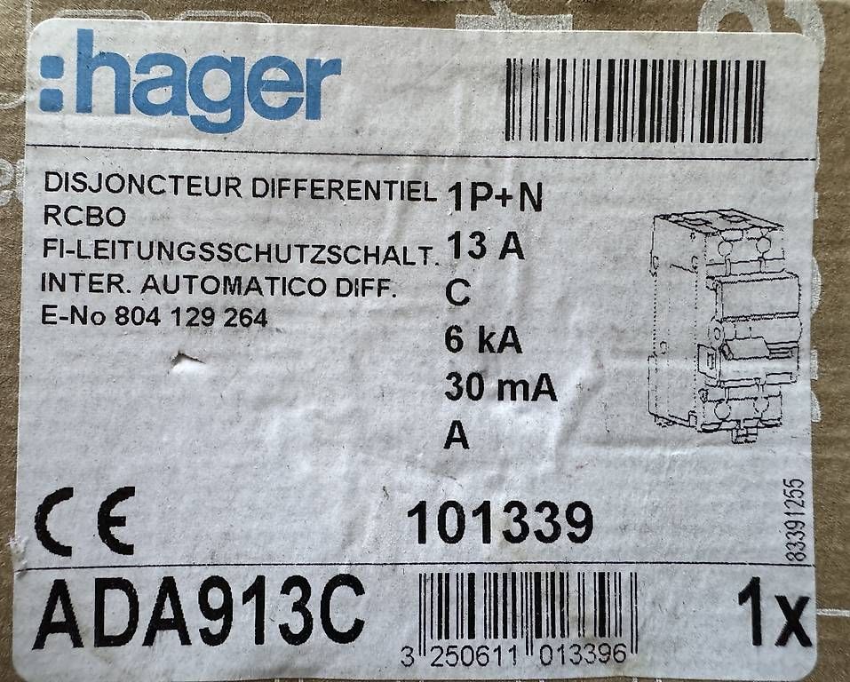 Hager Alimentazione elettrica: 2x Hager disjoncteur FI neuf – Nuovo e nell'imballaggio originale da Ste Croix venduto da Barjot 2