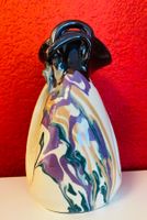 Einzigartige,Vintage marmorierte Vase aus Keramik
