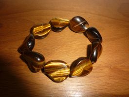 Armband Naturstein Tigerauge 9 Steine a ca 22mm
