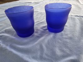 Gläser Windlicht blau 2 Stk (Set)