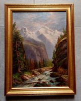 Ölbild Jungfrau u. Mönch Sig. H. Roux