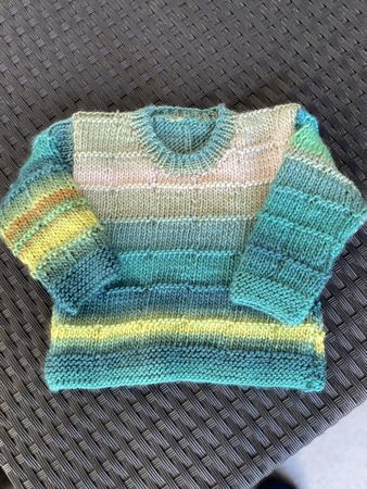 Neue Handgestrickter Baby Pullover, Grösse 80 !