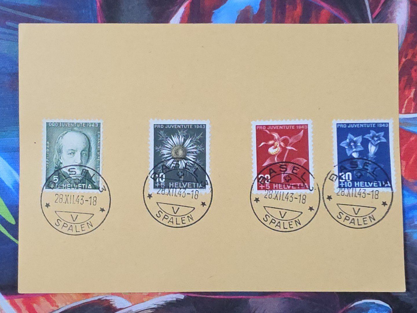Alle Briefmarken: CL33 Document + Timbre Suisse 1943 – Gebraucht aus Cousset von Patrick_Collections