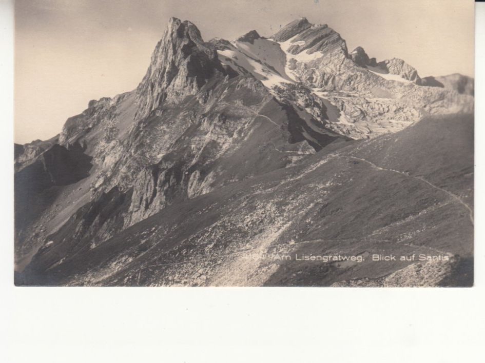 Ansichtskarten: Lisengratweg ca. 1920 mit ST Hotel Säntis – Gebraucht aus Bürglen TG von StampGraf
