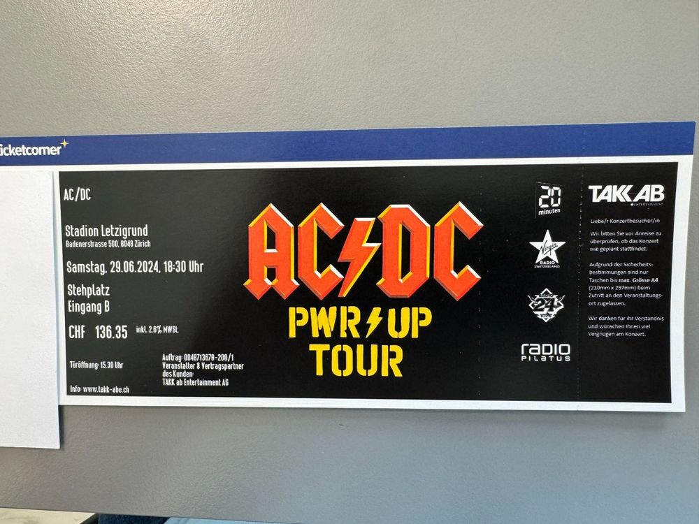 AC/DC Ticket | Kaufen auf Ricardo