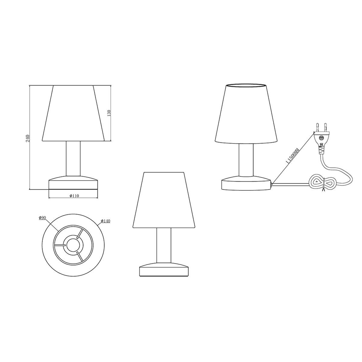 Lampade: Tischleuchte, Stoffschirm, 24 cm Höhe – Nuovo (secondo la descrizione) da Kreuzlingen venduto da Smart-Light 2