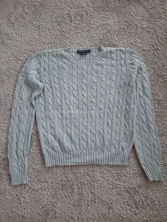 Pull Ralph Lauren maille torsadée gris taille M