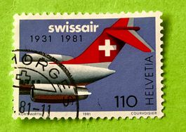  Nr.653 Sonderpostmarken 50 Jahr Swissair GESTEMPELT 1981  ﻿