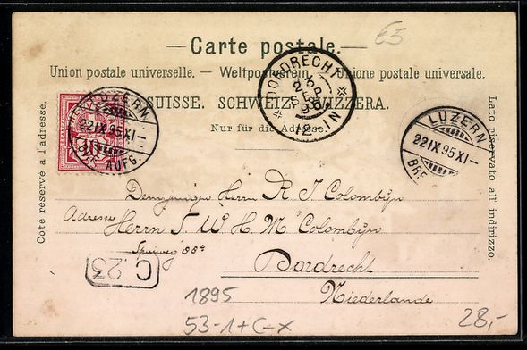 Cartoline postali: Vorläufer-Lithographie Luzern, 1895, To – Usato da Berlin venduto da bartko-reher 1