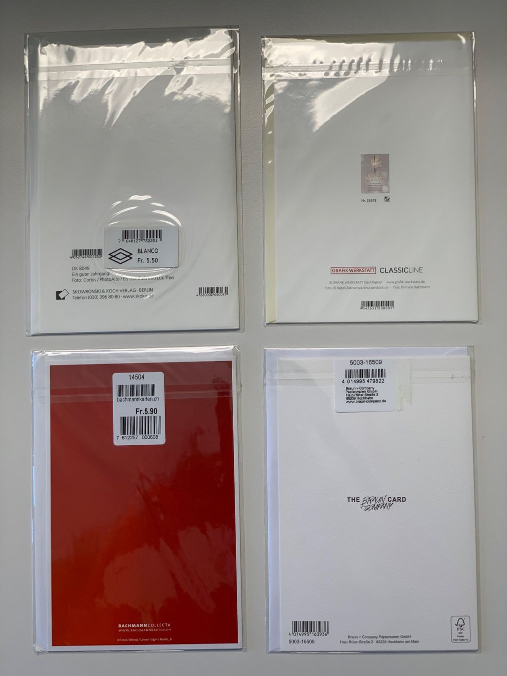Cartoline: 4er-Set Geburtstagskarten / Grusskarten, neu – Nuovo e nell'imballaggio originale da Windisch venduto da rhu_wd8q 1