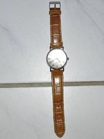 Herrenarmbanduhr, Lederband braun