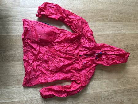 Veste Quechua coupe-vent imperméable rouge/ros 2XS/XS