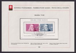 1948, Sammelblatt Nr. 102, IMABA Block W31 Ersttag