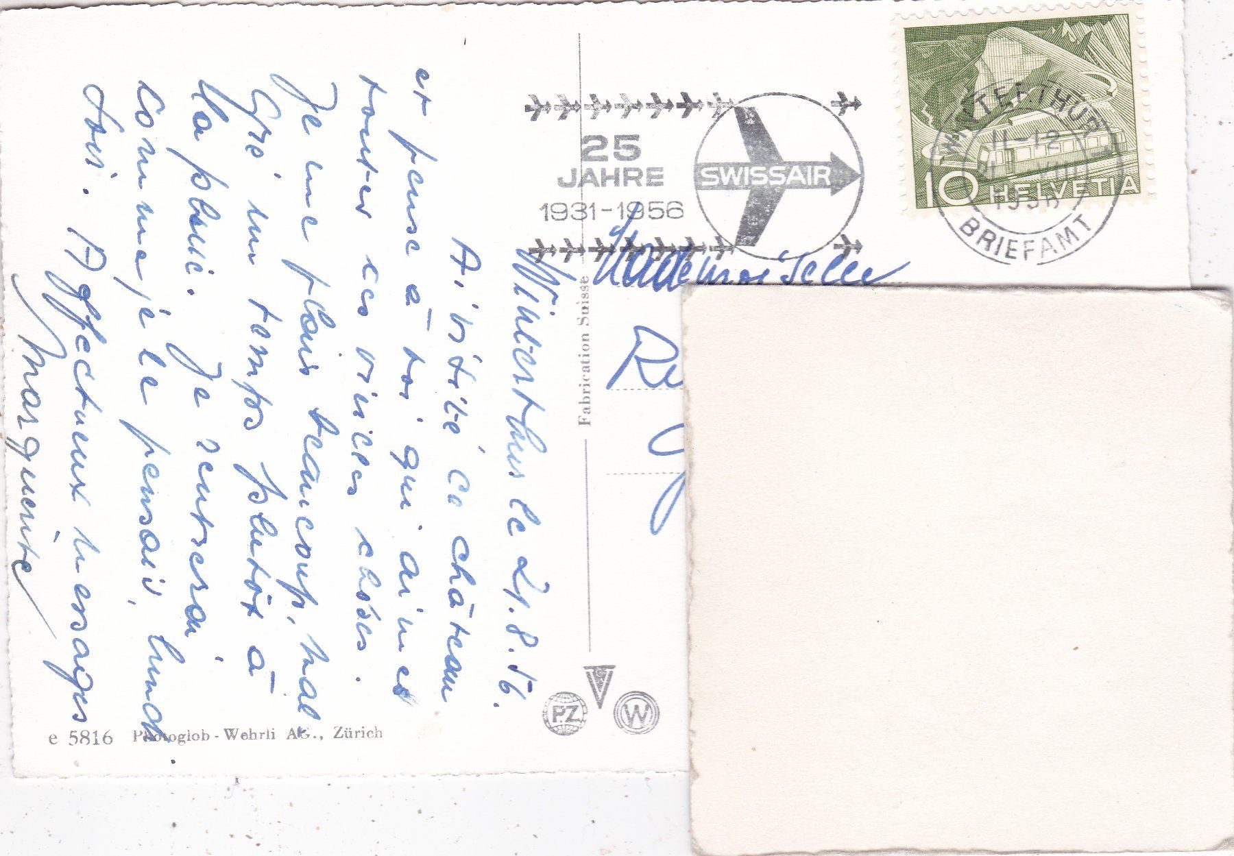 Cartes postales: Schloss Kyburg 1956 – D'occasion à Herisau par Lisegrat2008 1