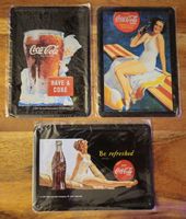 3 Coca-Cola Metallpostkarten, neu, originalverpackt